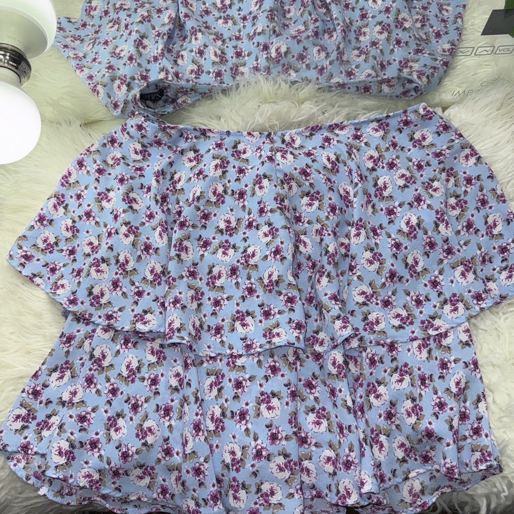 Zara Floral Blue and Pink Ensemble